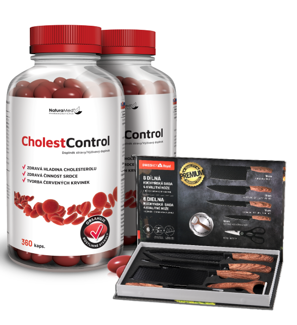 CholestControl roční balení a sada nožů jako dárek